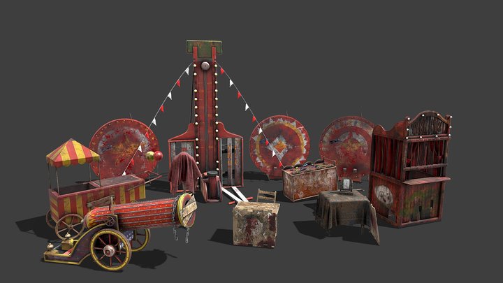 Horror circus props pack 3D Model