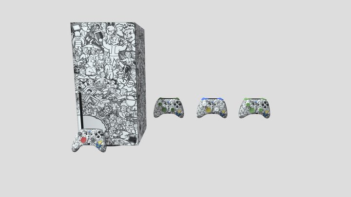 Custom Fallout Xbox Series X + Conroller 3D Model