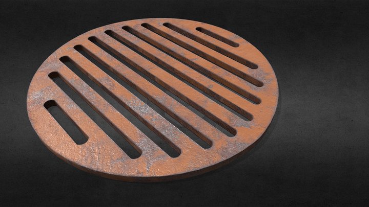 German drainage cover 2 3D Model
