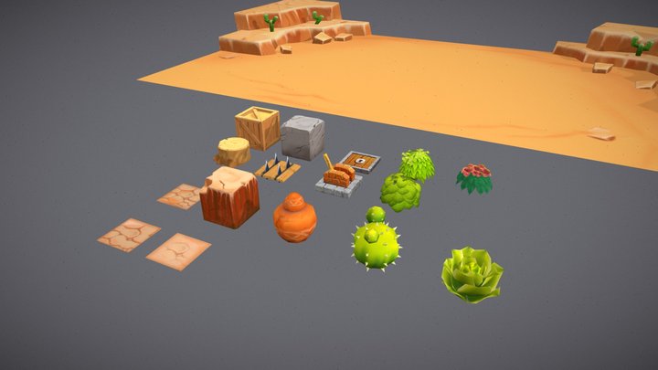 3D Props Environment Pack - Desert 3D Model