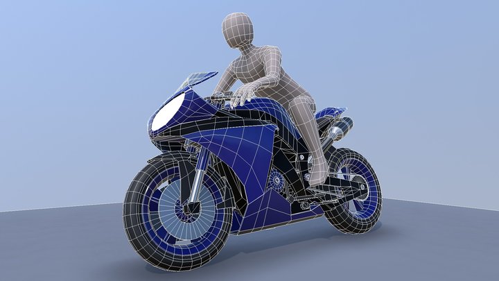 Motorradfahrer (Test-2) 3D Model