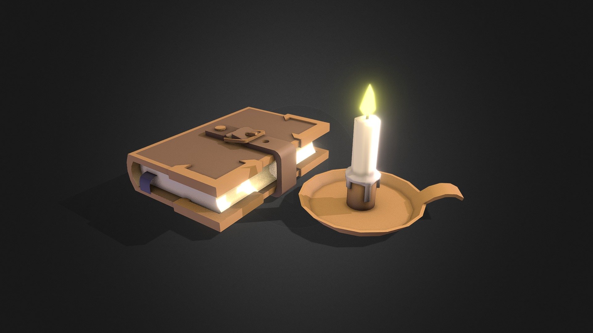 Book and candle - Buy Royalty Free 3D model by tamminen [3b353ab ...