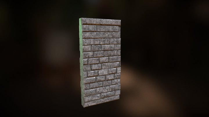 Stone wall (half) 3D Model