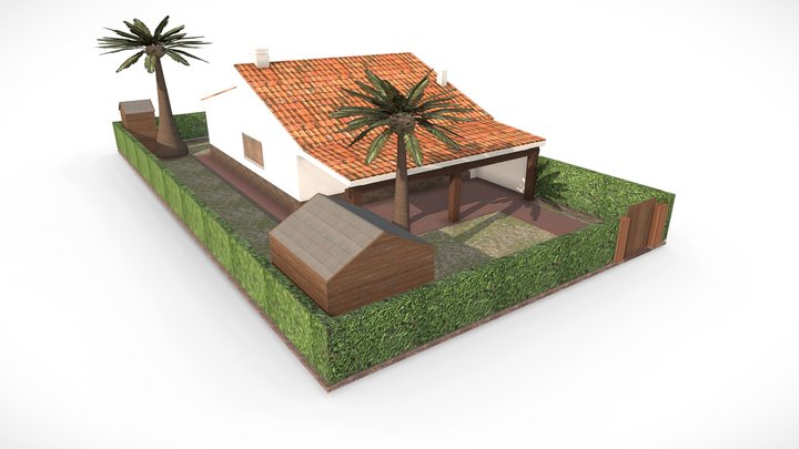 Beach Home Denia (Low Poly) 3D Model
