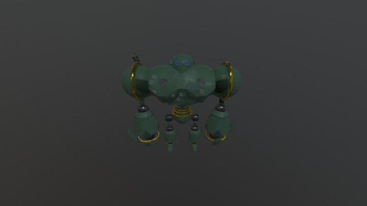 DGM 1660 Green robot with a gun 3D Model