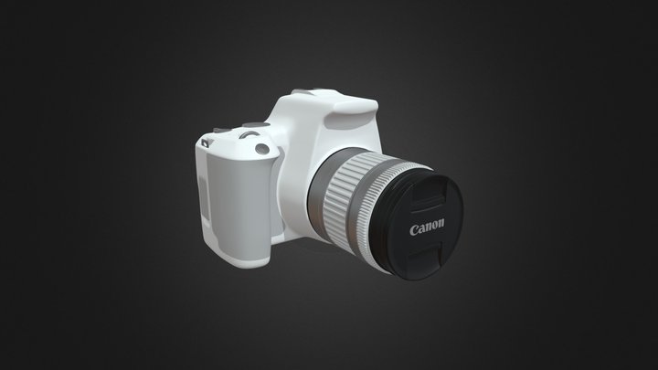 white canon camera (mid poly) 3D Model