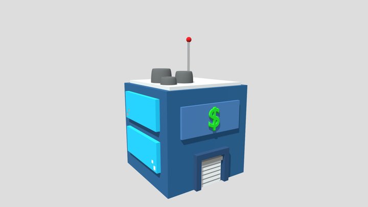 low-poly factory building 3D Model