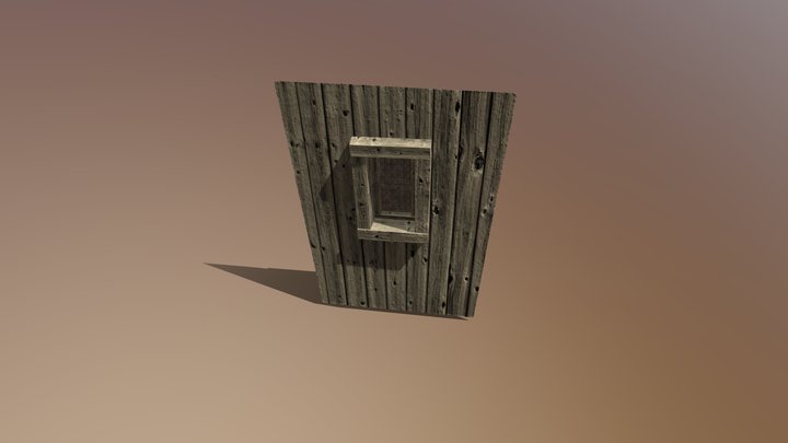 Wooden Wall Window 3D Model