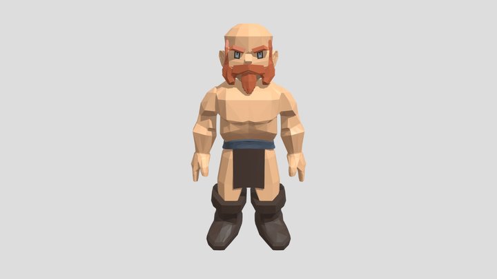 Low Poly Barbarian 3D Model