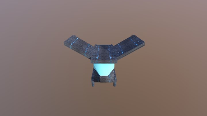 Dropship Raider Textured Hanger Open 3D Model