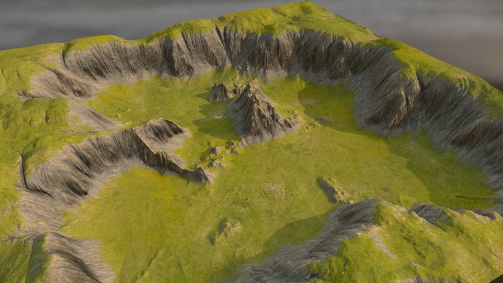 Valley Mountains 3D Model