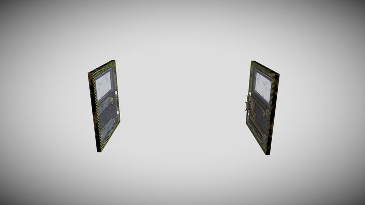 Mechanical Door LOW POLY Animated 3D Model