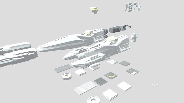 space ships parts 3D Model