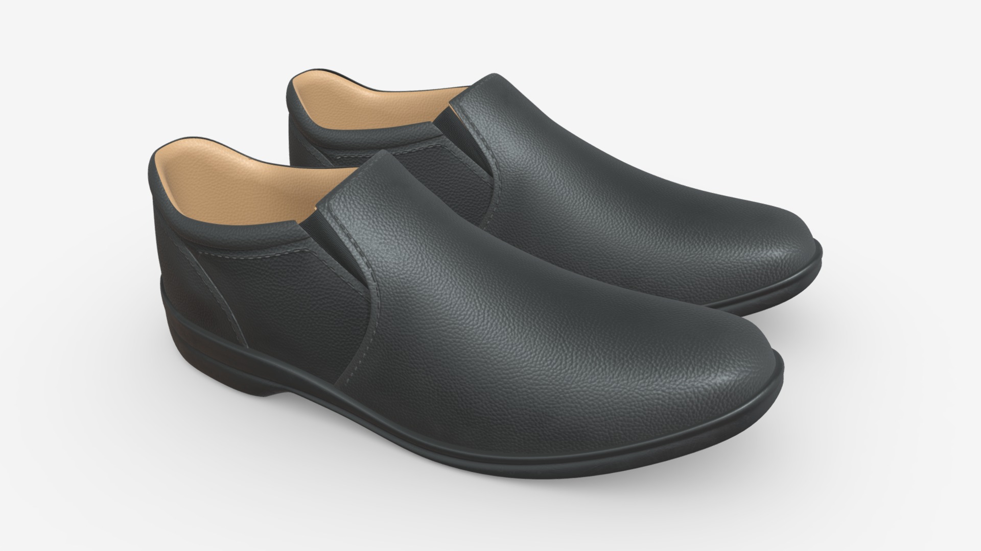 3D model Mens classic shoes 09 - This is a 3D model of the Mens classic shoes 09. The 3D model is about a black high heel shoe.