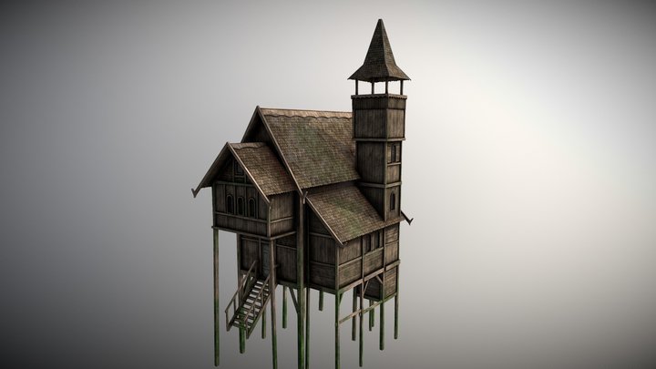 Medieval Lake Village - House 4 3D Model