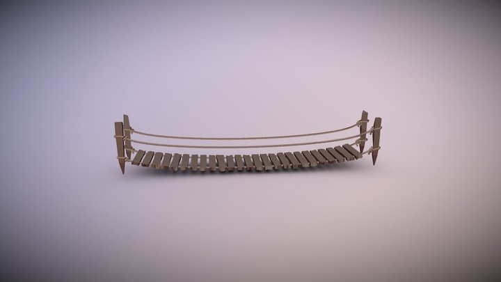 Simple Wood Bridge 3D Model