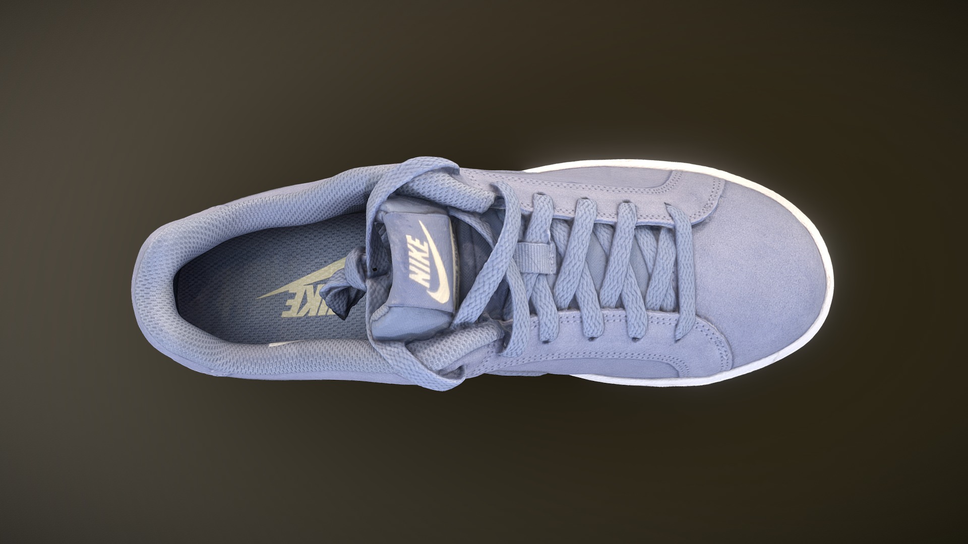 3D model Nike Court Royale Suede - This is a 3D model of the Nike Court Royale Suede. The 3D model is about a white and blue shoe.