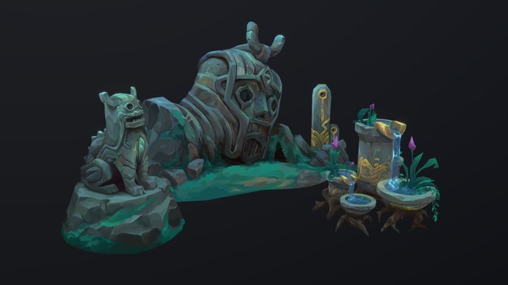 Forest Ruins 3D Model