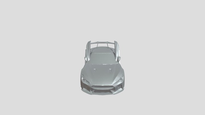 red sports car with gullwing door open 3D Model