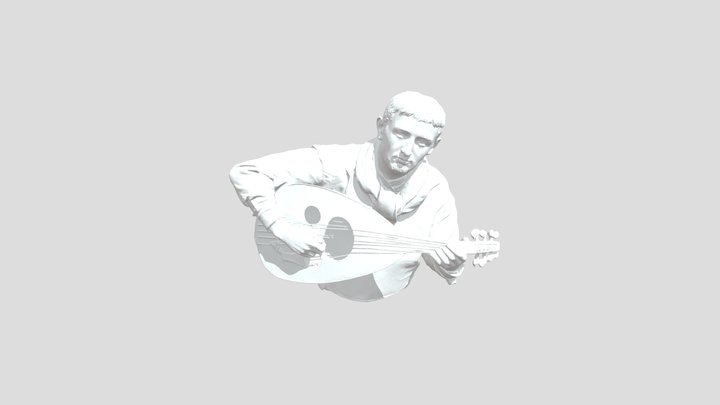 Musician with Oud 3D Model