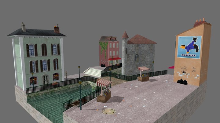 1DAE10 Tarnover Vitaly 3DLP Annecy Cityscene 3D Model