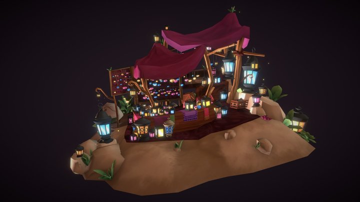 DAE Bazaar - Lamp Seller 3D Model