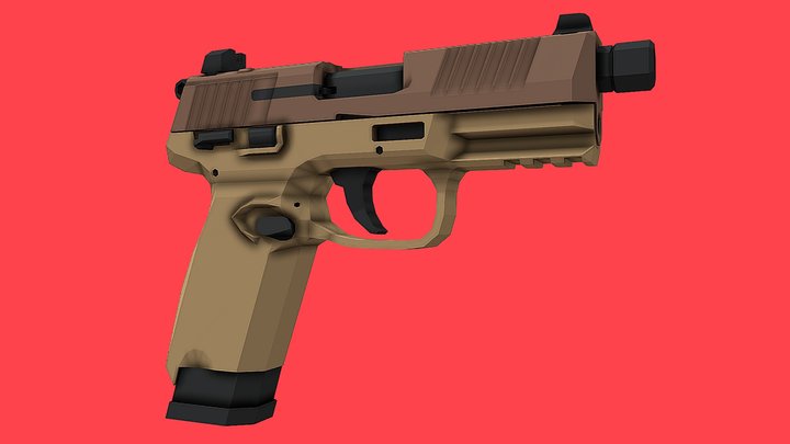Low-Poly FN 502 Tactical FDE 3D Model