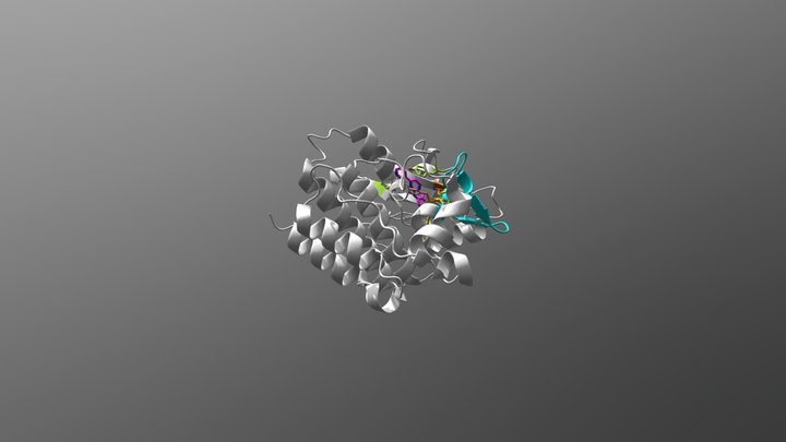 Imatinib bound to Abelson Tyrosine Kinase (1FPU) 3D Model