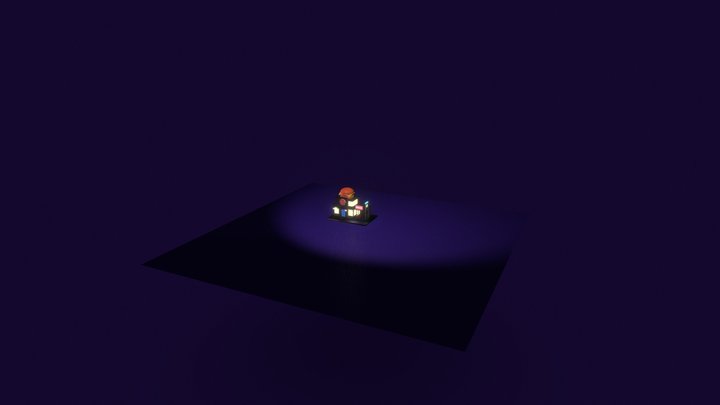 Cyberpunk Burger Restaurant Isometric 3D Model