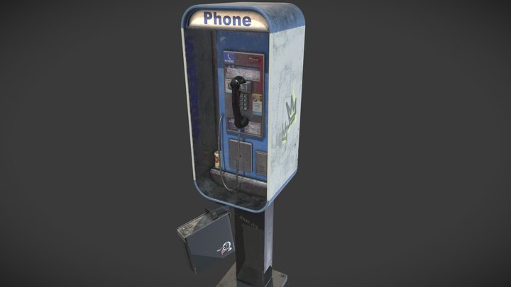 Public Phone Booth 3D Model