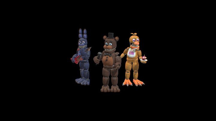 Unwithered Freddy and gang 3D Model