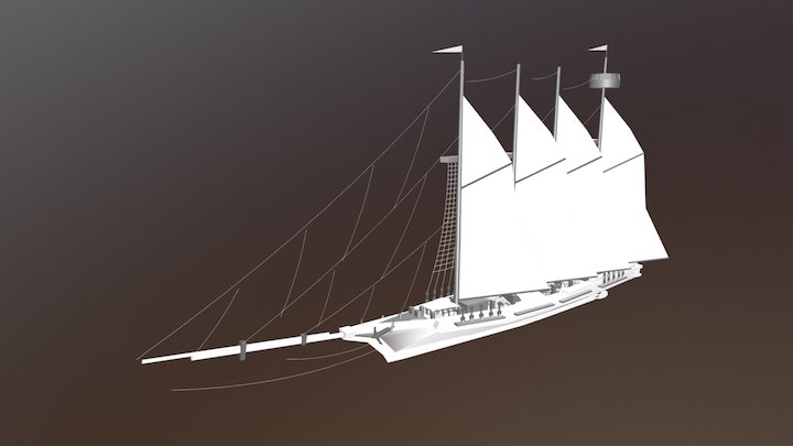 調查用大型庫斯納 Boat 3D Model