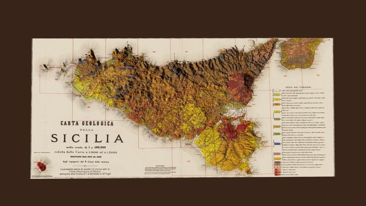Historical "Carta Geologica della Sicilia" 3D Model