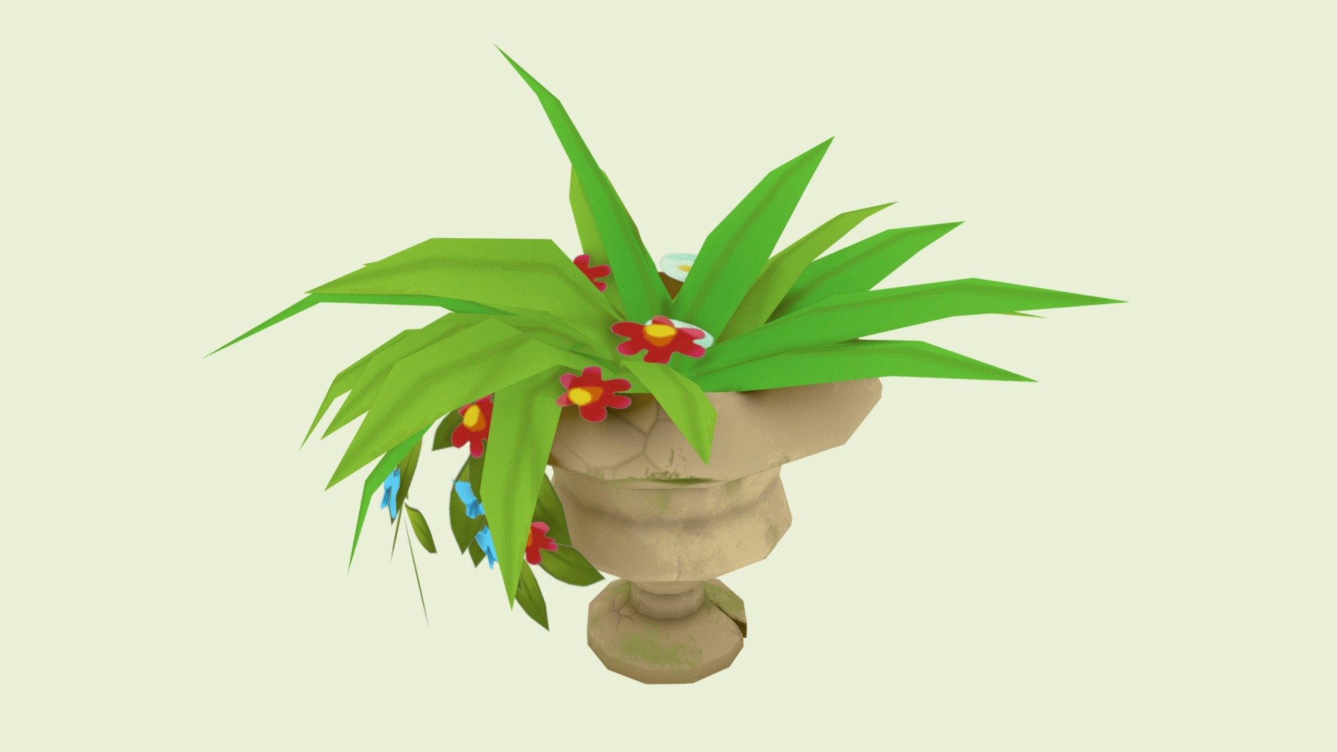 3D Lowpoly handpaint - Plant