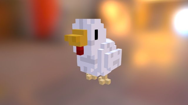 White Chicken 3D Model