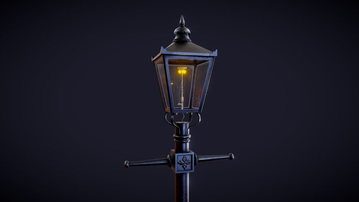 1800s Gothic Victorian Style Street Lamp 3D Model