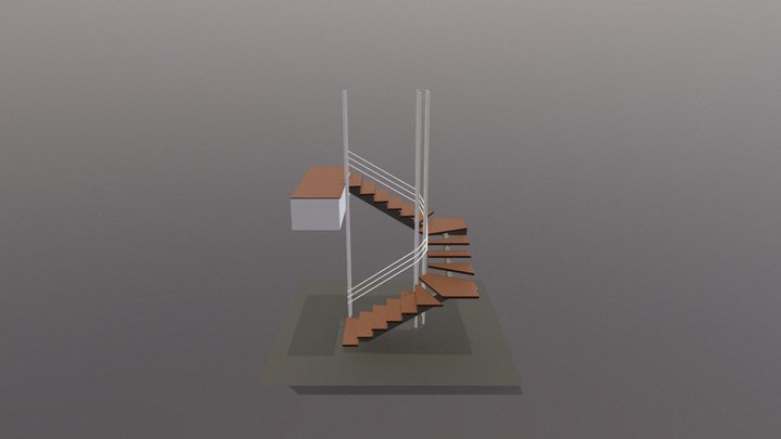 Steel Stair 3D Model
