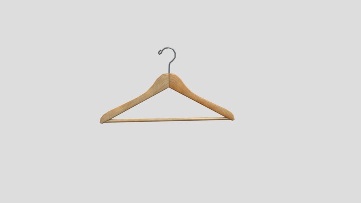 Wood Clothes Hanger 3D Model