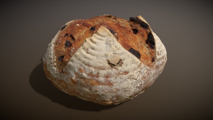 Artisan cinnamon raisin sourdough bread 3D Model