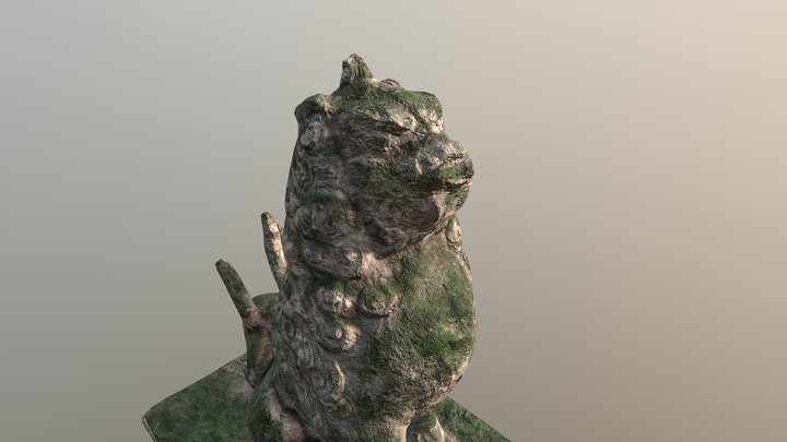 Lion Statue V2 3D Model