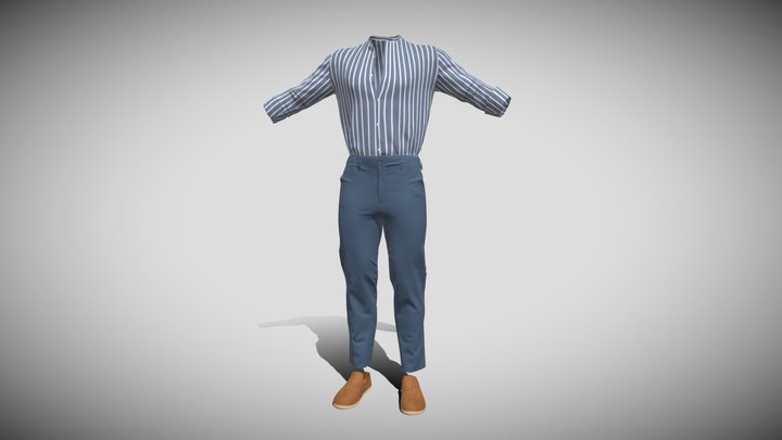 Male formal outfit 3D Model