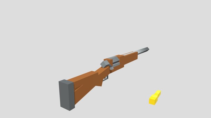 sniper rifle with only cubes 3D Model