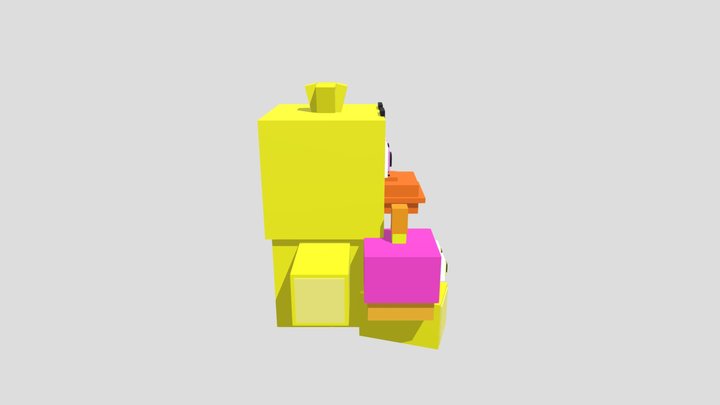 FNAF Blocky Chica Plush 3D Model