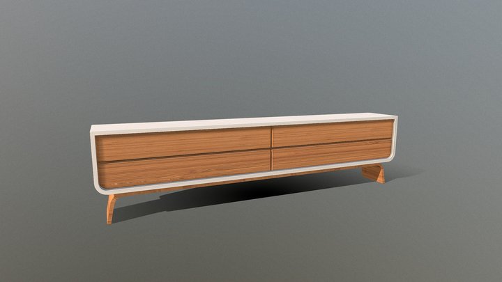 TV Table Design 3D Model