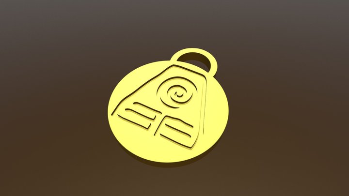 Avatar Earth Kingdom Round Pendant 3D Model