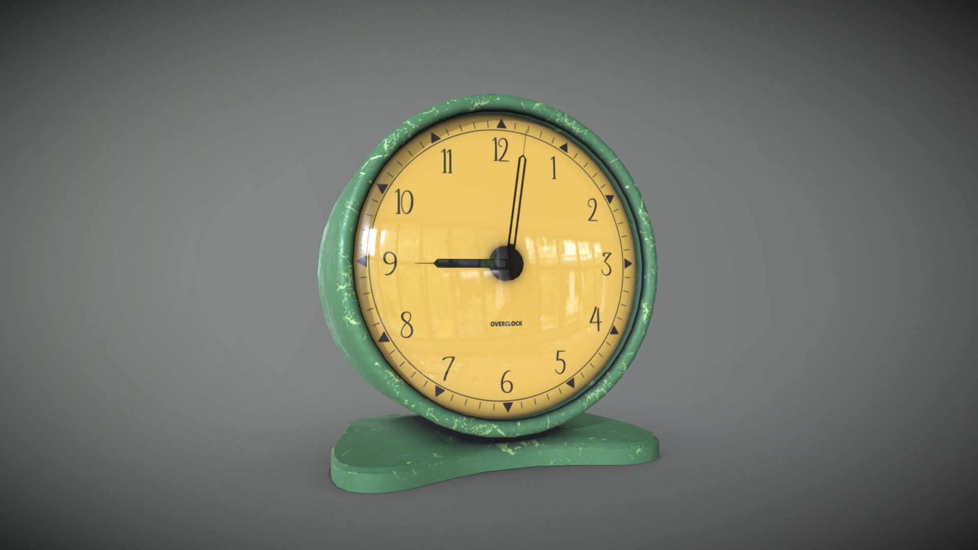 3D model Desktop clock 6 of 20 - This is a 3D model of the Desktop clock 6 of 20. The 3D model is about a clock on a wall.
