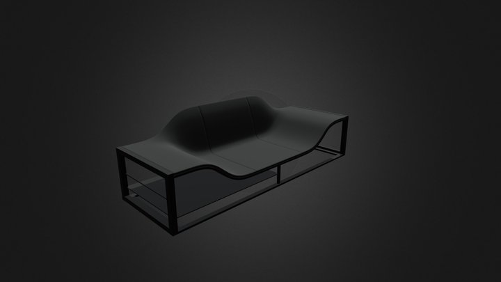 Black Modern Sofa 3D Model