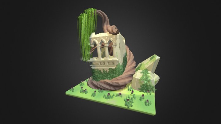 Gothic Ruins with Willow 3D Model