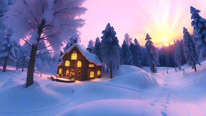 HDRI Winter Fairytale Panorama F 3D Model