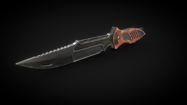 Custom Military knife 3D Model